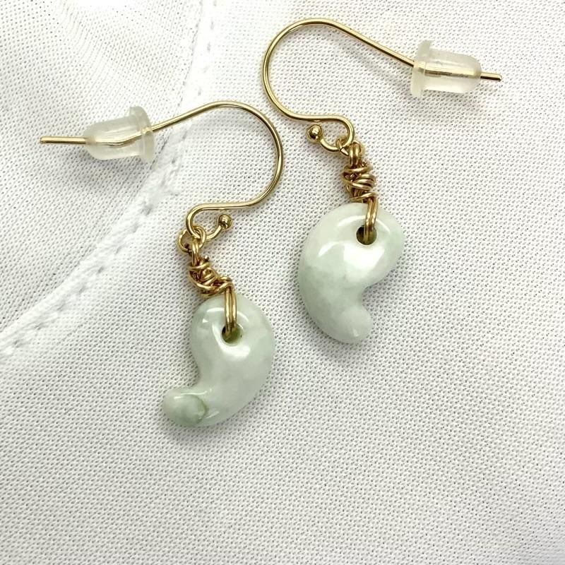 専用】糸魚川翡翠 ヨシオ沢 ニノ型、ティアドロップピアス 14kgf（1