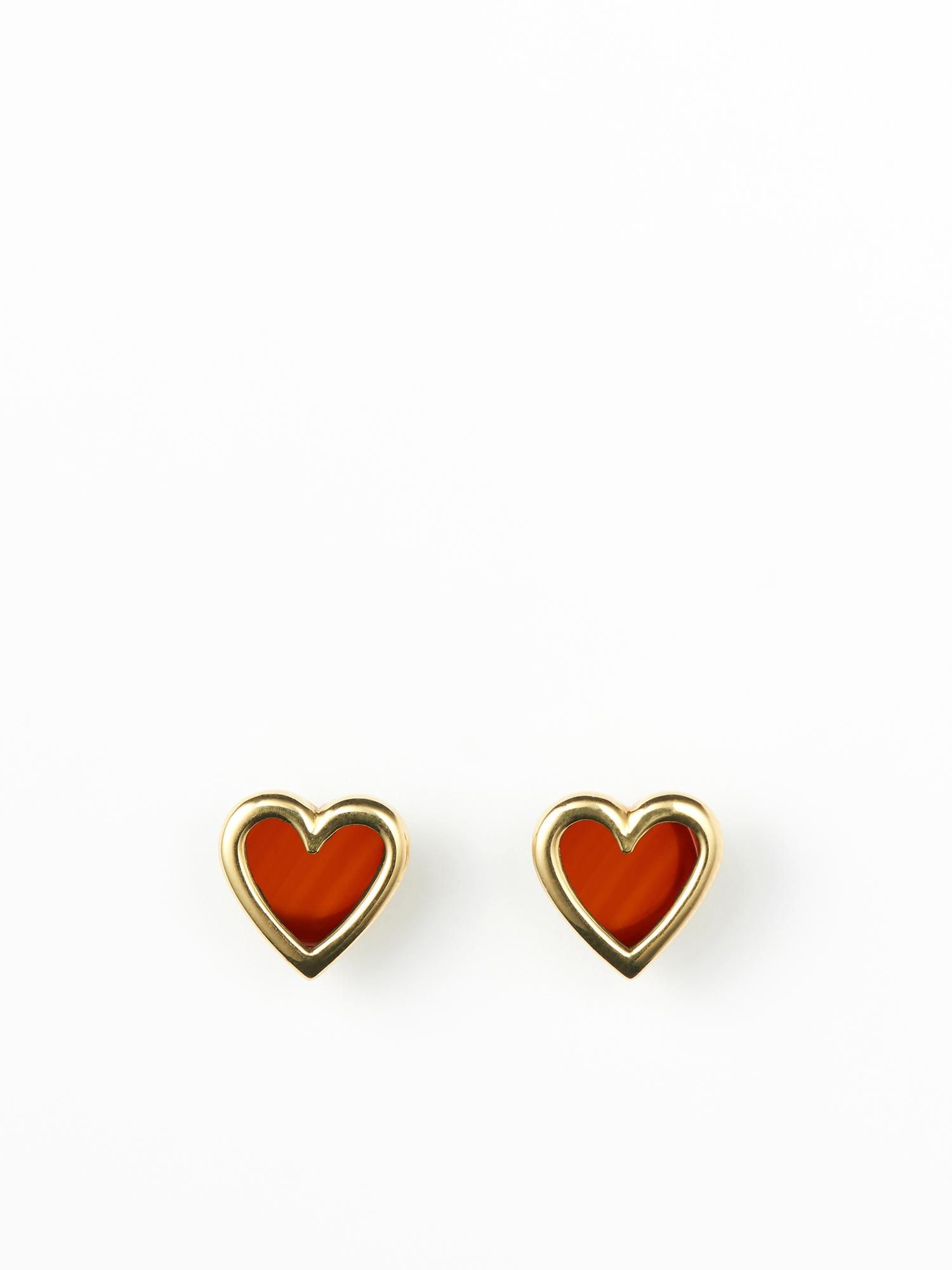 SOPHISTICATED VINTAGE / Vis stone earrings (heart) / Carnelian
