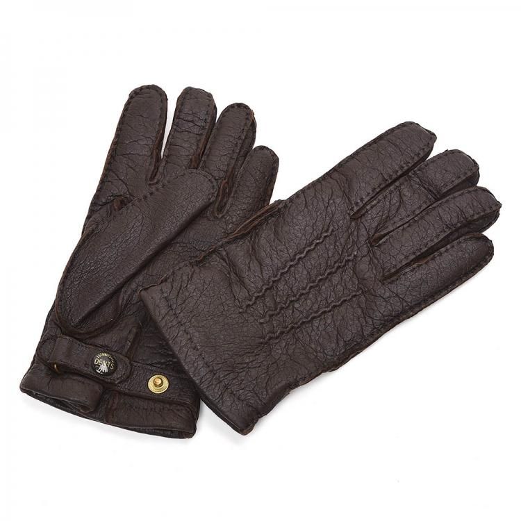 デンツ 15-1564 ペッカリー×カシミア ストラップ＆ロール BARK