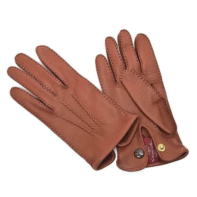 JOHN LOBB ブラウンカーフスキンレザー手袋 サイズ8 1/2 JOHN LOBB