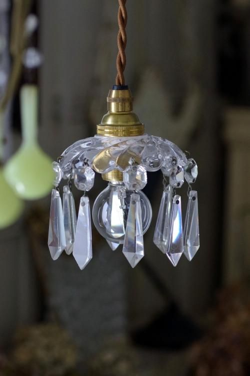 オールドバカラミニシャンデリア（刻印入）ブルーオパールセントフランス