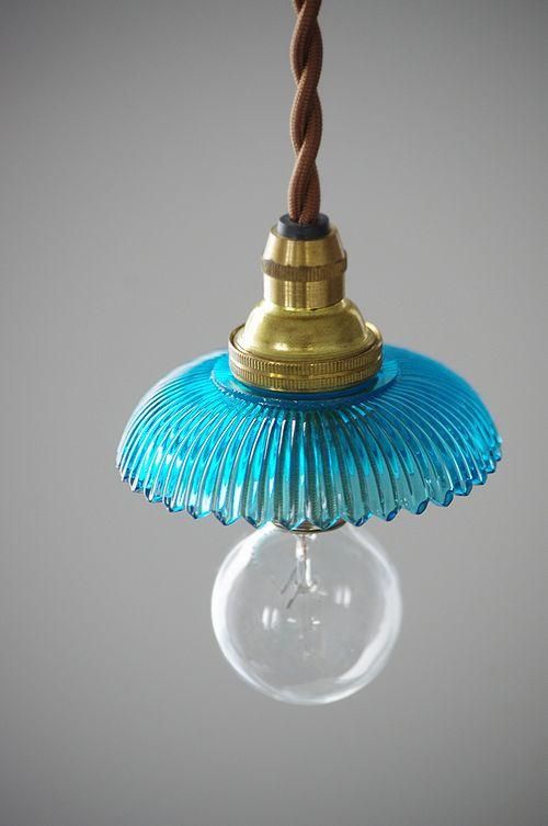 オールドバカラミニシャンデリア（刻印入）ブルーオパールセントフランス