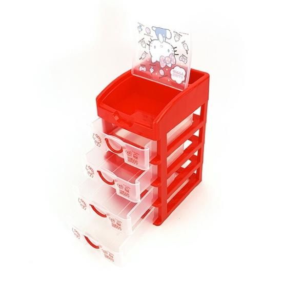サンリオ ハローキティ 4段チェスト 小物入れ 収納 インテリア レッド