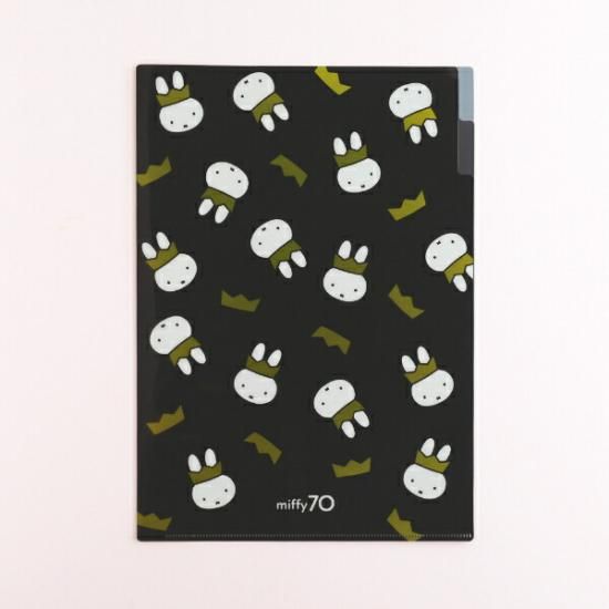 ミッフィー miffy 70th A4ポケットクリアファイル(Black) 文具 日本製