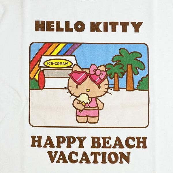 サンリオ ハローキティ 日焼け キティ 半袖Tシャツ(S) アイス アパレル
