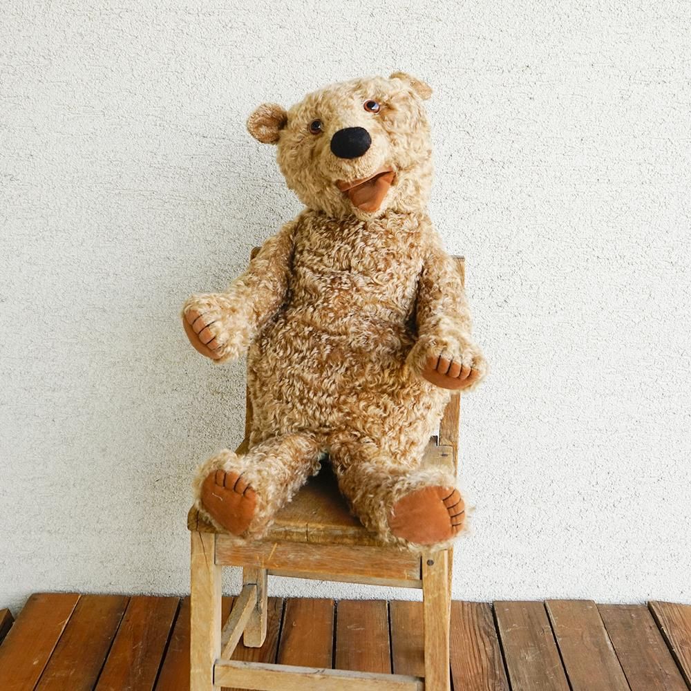 くまのオラフ（ベージュ） ドイツBARLEBEN/バーレーベン工房の動物手