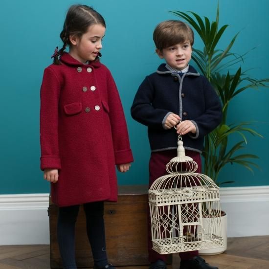 Amaia Kids - Razorbil coat - Burgundy アマイアキッズ - ウールコート