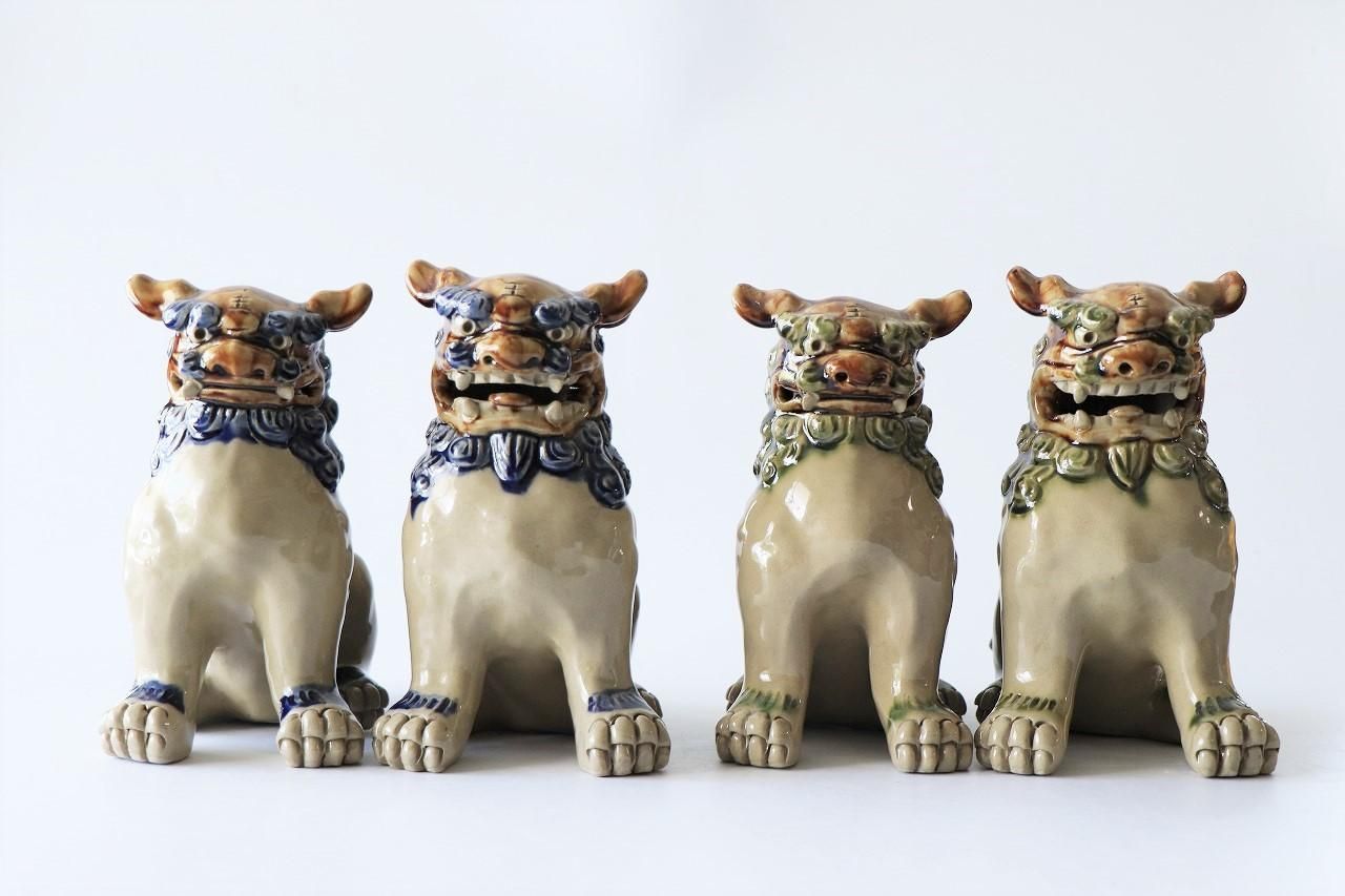 陶器製 獅子と玉の装飾品 2つ大小 2025年最新】獅子 置物