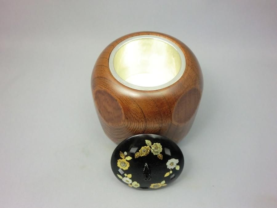 京焼 香炉 金彩の装飾 金粉椿 とこのま香炉（椿）｜京象嵌