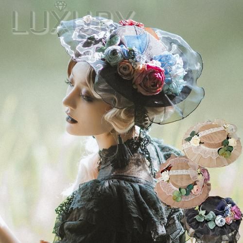 公式 小さなアンティークドールのアンティークコートドレス&ハット 1号