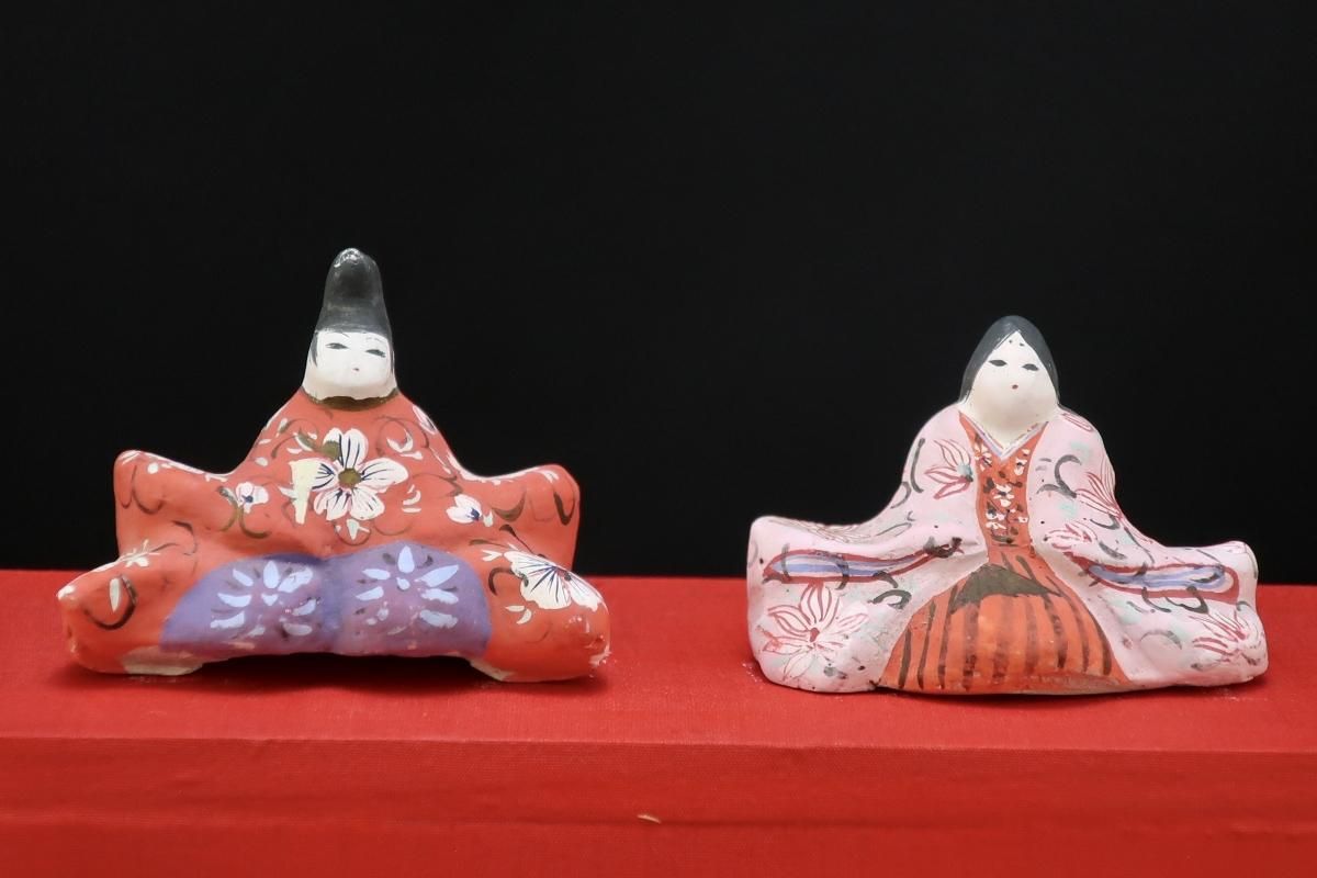 土人形 豆雛三段飾り / Clay Dolls of Hina set - OKURA ORIENTAL ART