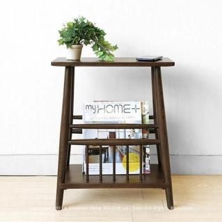 オランダ製 木製 サイドテーブル マガジンラック オーク無垢材 百貨店