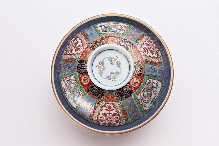 幸楽窯 錦色絵山水蓋丼