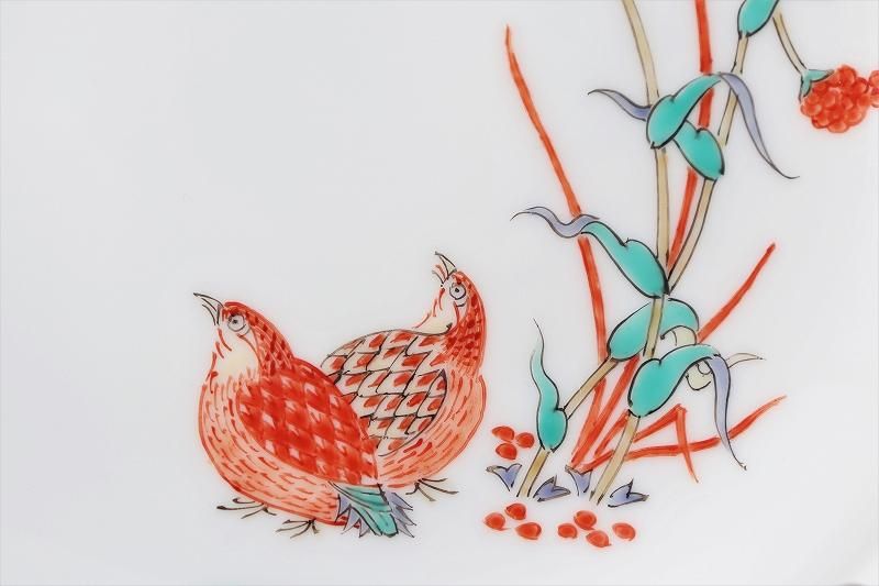 柿右衛門窯 粟鶉文4.5寸額皿