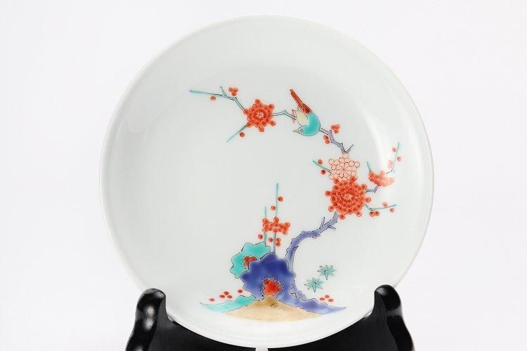 柿右衛門窯 梅竹鳥文5寸額皿
