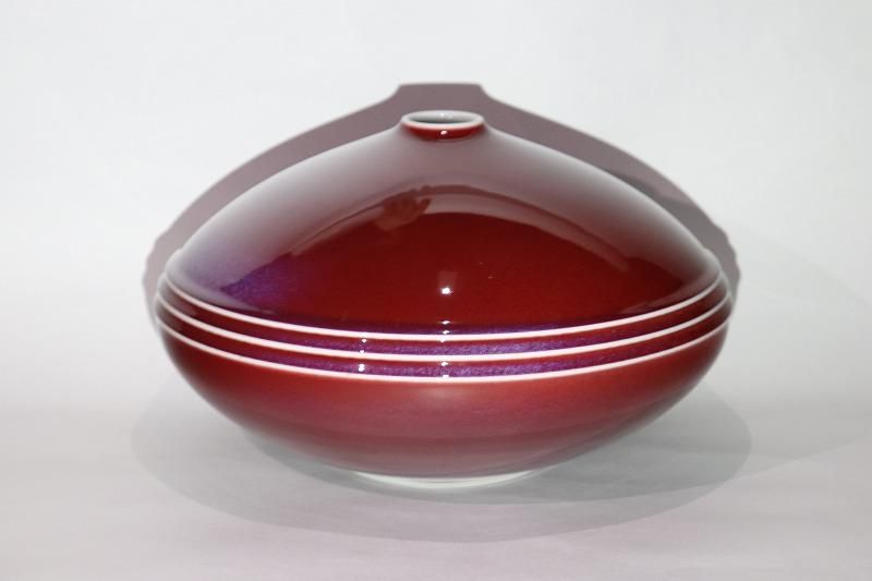 2591 真右衛門窯 辰砂釉 壷 未使用 2591 真右衛門窯 辰砂