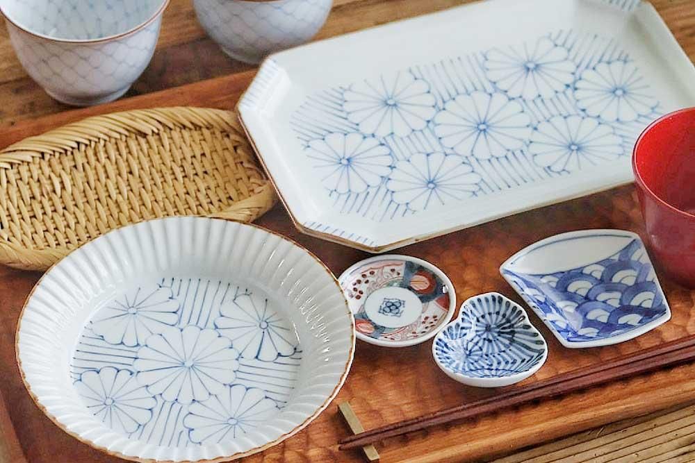 なます皿 5枚 ニュウ 金彩 松竹梅 龍 牡丹 蛸唐草 江戸 明治 なます皿