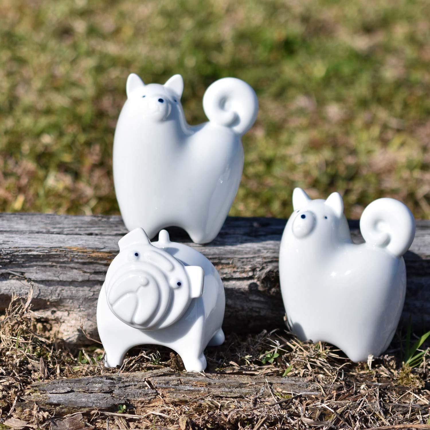 源右衛門窯 そめにしきいぬ 犬置物 小売 源右衛門 染錦戌 置物 そめ