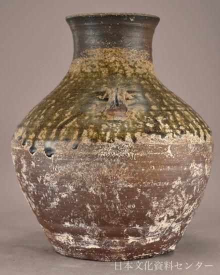 灰釉双耳壺(漢代)