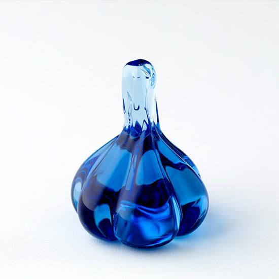 にんにくペーパーウェイト 青色【青森県/白神ガラス工房