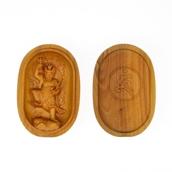 蔵王権現（ざおうごんげん）】 白檀小判型香合仏 縦6cm