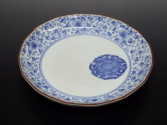 古伊万里 七寸皿 ① 色絵 青磁 菊文様 江戸期 古伊万里 七寸皿 ① 色絵