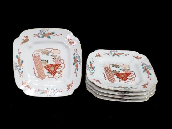 伊万里色絵5角皿 5枚