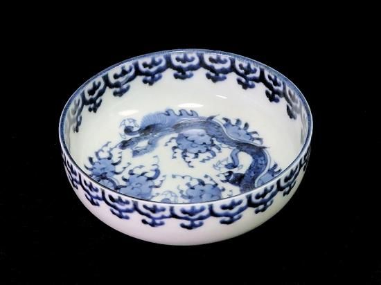 李朝 古伊万里 伊万里 白磁 染付 龍の図 蔵出し 5客 李朝 古伊万里