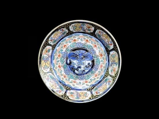 ♢江戸時代 1700年 古伊万里 染付 花唐草 龍紋様 輪花大皿 干支飾り