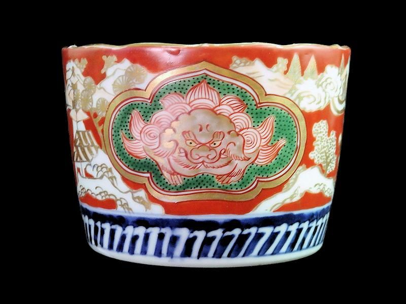 りりィ 古伊万里 山葡萄と蝶図蕎麦猪口1客 芙蓉手小向付2客 りりィ