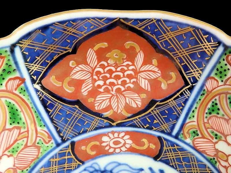 大聖寺伊万里 色絵 花鳥紋の図 4寸皿 4客 A541AS-CVu 大聖寺伊万里