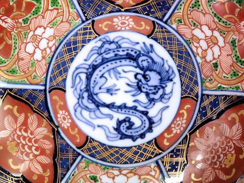 古伊万里 伊万里 大聖寺伊万里 大皿 双龍 八寸皿 3客 古伊万里 伊万里