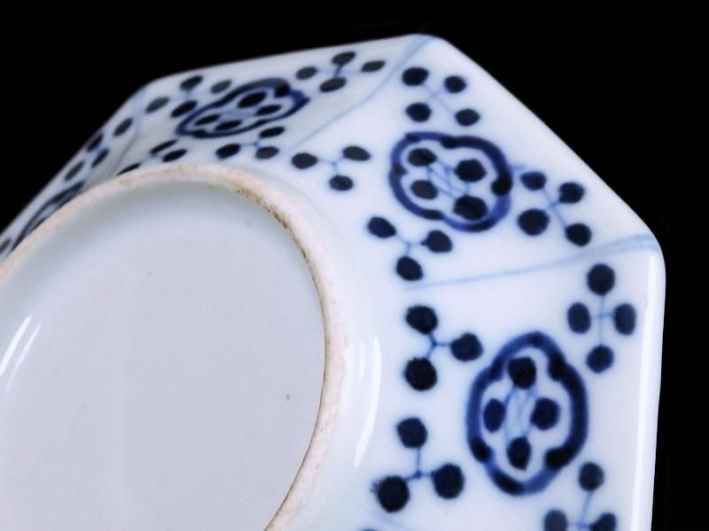 古伊万里 金襴手 鳳凰に龍図 八角4寸皿