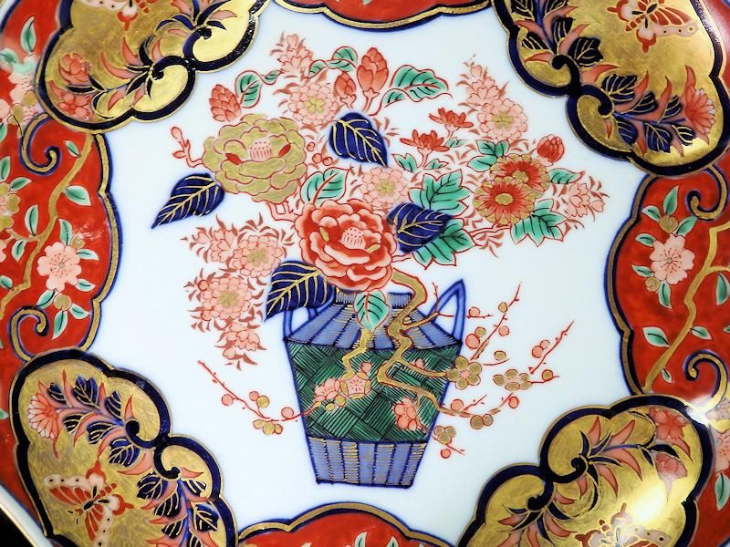 レア❣️骨董の器 大聖寺八角皿 鳥と花柄 大聖寺伊万里 金襴手