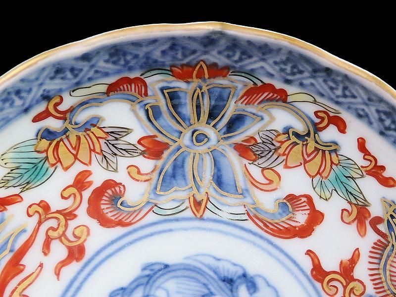 伊万里金襴手 花文長皿 骨董 古伊万里 R0229w2ダB 伊万里金襴手 花文長