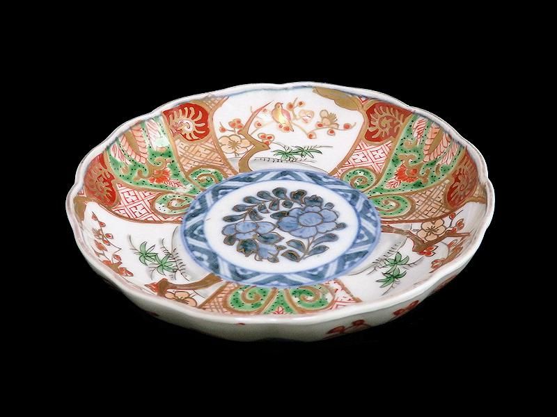 古伊万里 金襴手 桜花に春駒の図 膾皿 2客 F026AS-CVl 古伊万里 金襴