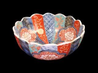 伊万里古伊万里八角赤絵鉢庫山窯花文様菓子鉢菓子器香琳作