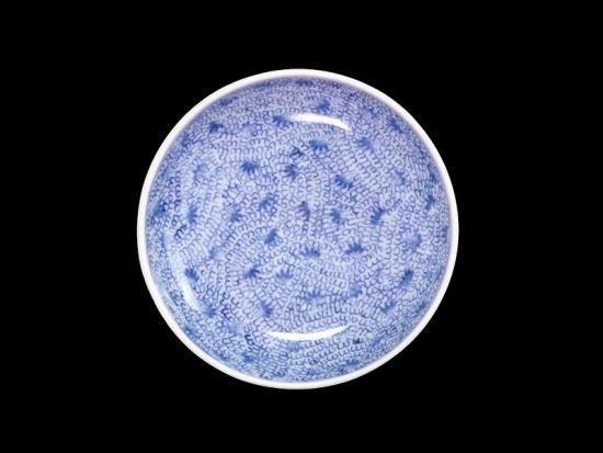 古伊万里 染付 総微塵唐草図 4寸皿