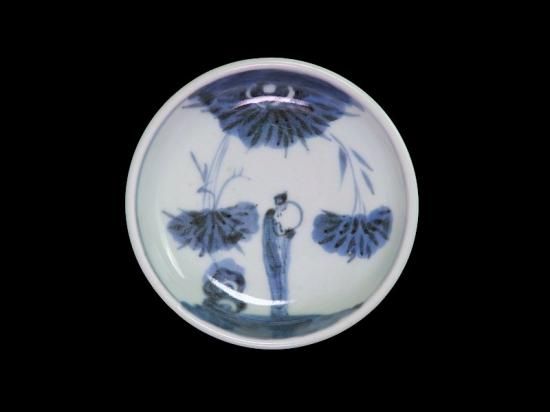 古伊万里 染付 竹下賢人図 小皿 膾皿