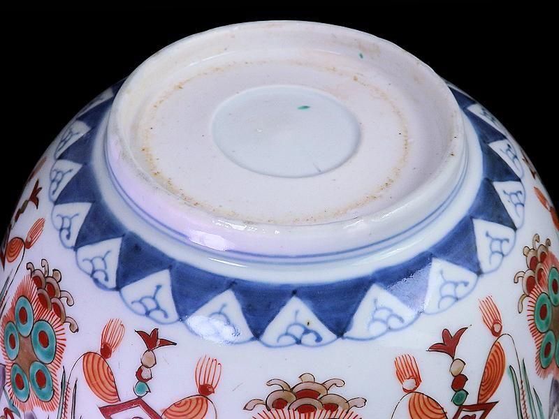 古伊万里 金襴手 牡丹に瓔珞紋図 大鉢