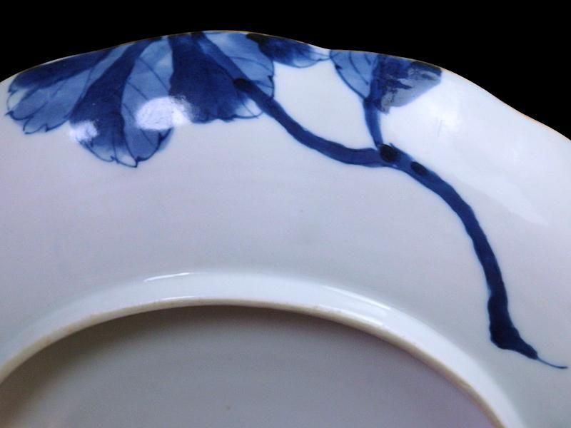 古伊万里 染付 菊花模様図 7寸半皿