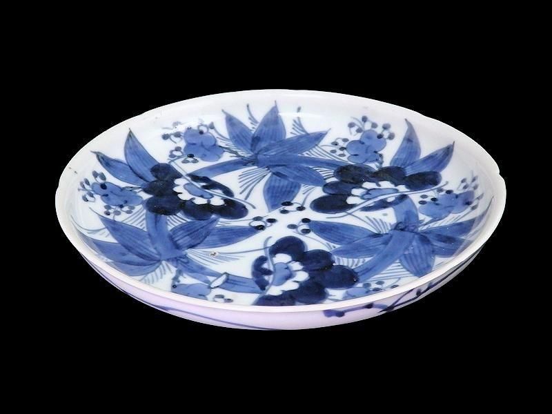 古伊万里 染付 松竹梅図 7寸皿