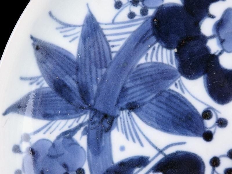 古伊万里 染付 松竹梅図 7寸皿