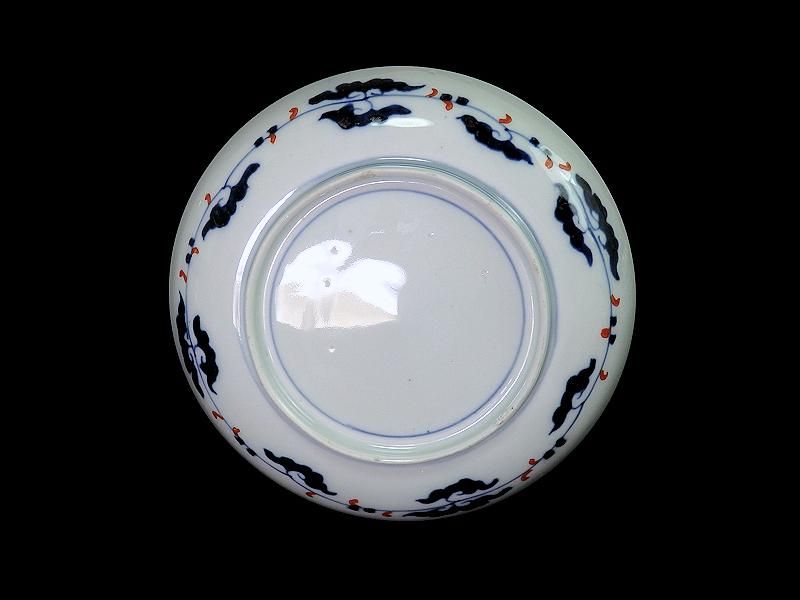 古伊万里 色絵 松竹梅に団龍紋図 5寸皿 5枚ｾｯﾄ