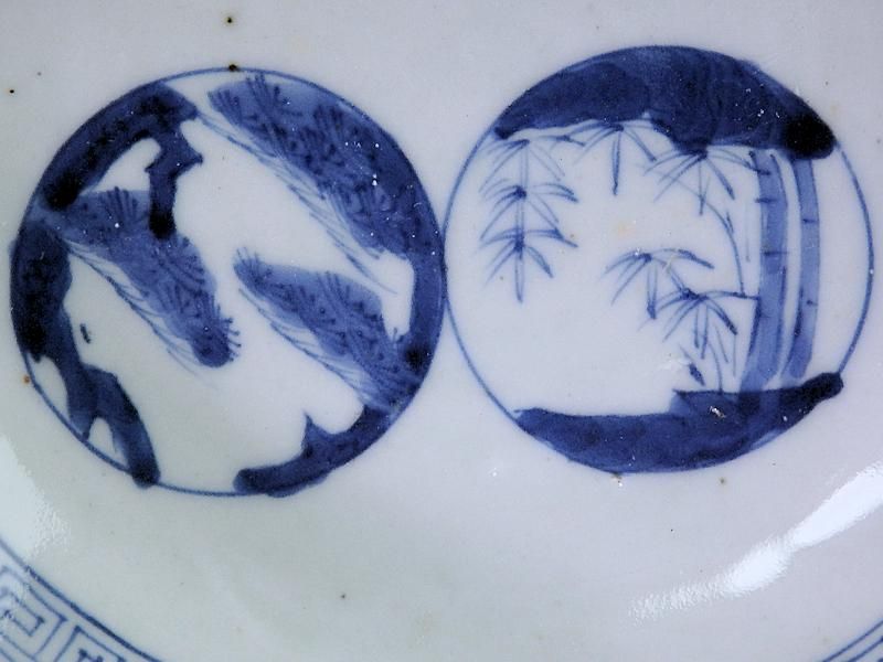 339 古伊万里色絵松竹梅図半筒茶碗 無疵美品 幕末 339 古伊万里色絵