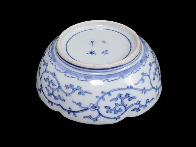 古伊万里染付墨弾き瓜の図膾皿5客C746AS-CEs