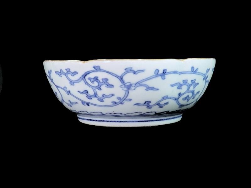 古伊万里 染付 花に獅子の図 膾皿 5枚セット