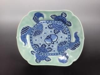 古伊万里 染付 白抜 葦に鷺の図 手塩皿 F401AS-DCj お買い得商品 -