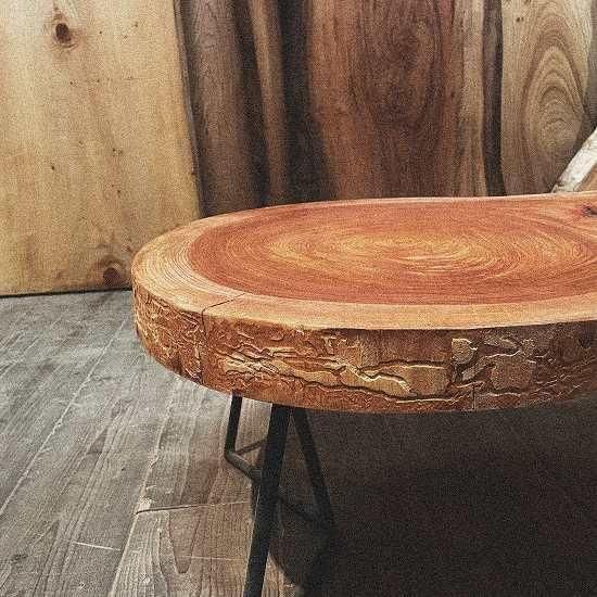 欅サイドテーブル 一枚板 自然木 無垢材 NO43 欅一枚板 | 無垢板工房