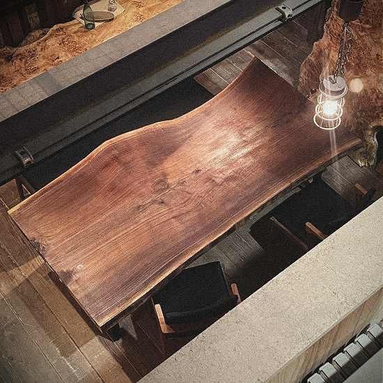 H&O テーブル 木製 金属製 組立 ウォールナット 新古品 ウォールナット